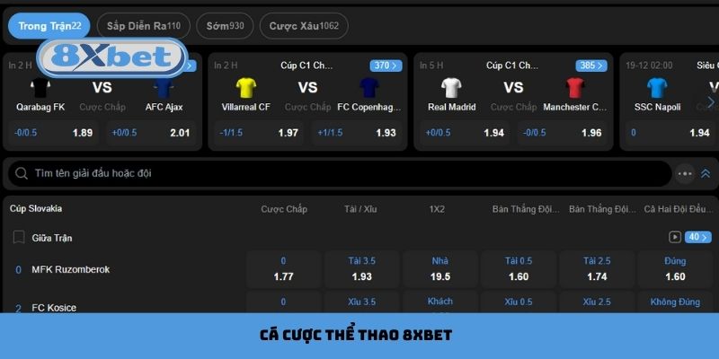 Phân tích kèo cá cược thể thao 8xbet chuẩn xác